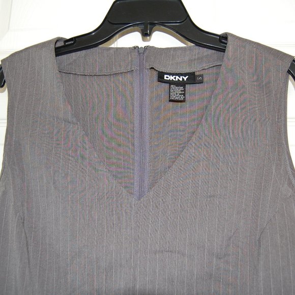 NWOT, DKNY Gray Dress, Size 14 (40"-42" Bust), Rayon Blend - Picture 6 of 8